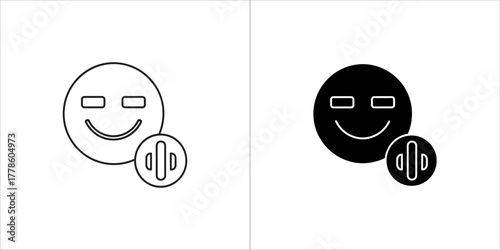 Mute notification line icon, sound off symbol