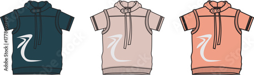 Variety of Fashionable Sleeveless Hoodies in Different Shades and Color Options