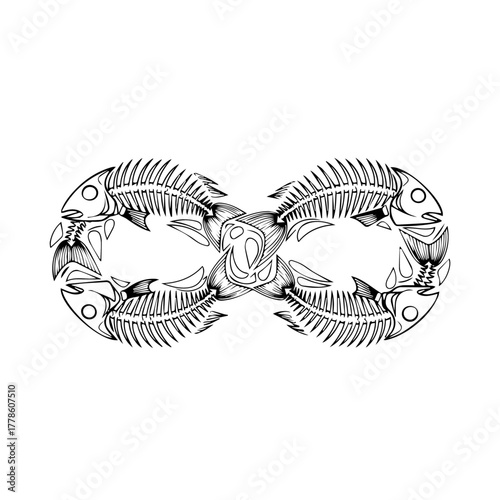 Endless Depths Fish Skeleton Infinity Symbol