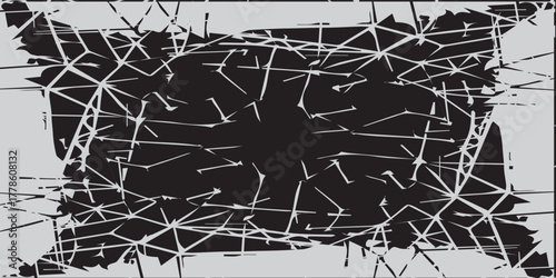 Abstract Shattered Glass Effect in Black and White.