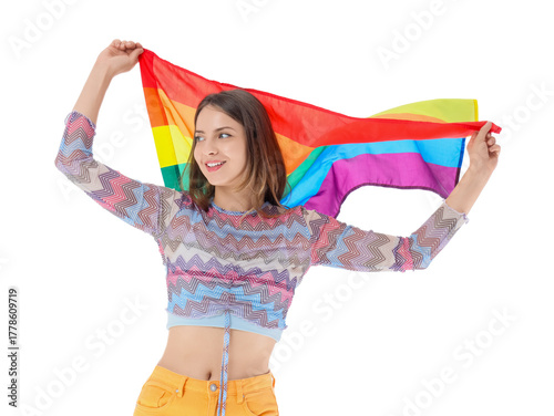 Happy young woman with LGBT...