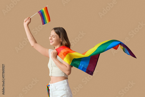 Happy young woman with LGBT...