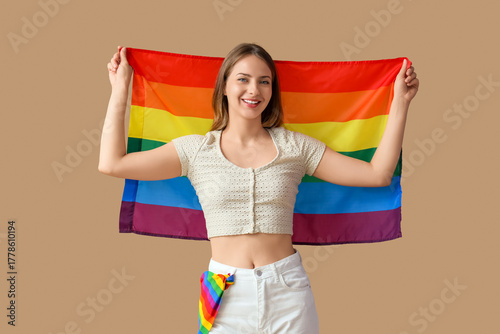 Happy young woman with LGBT...
