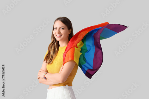 Happy young woman with LGBT...