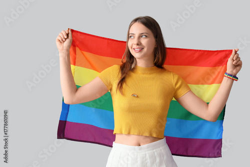 Happy young woman with LGBT...