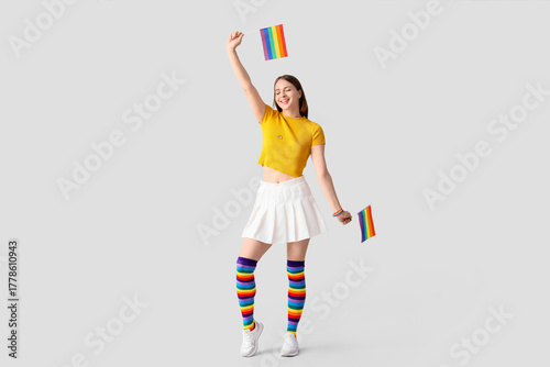 Happy young woman with LGBT...