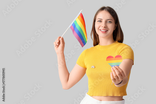 Happy young woman with LGBT...