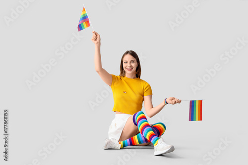 Happy young woman with LGBT...