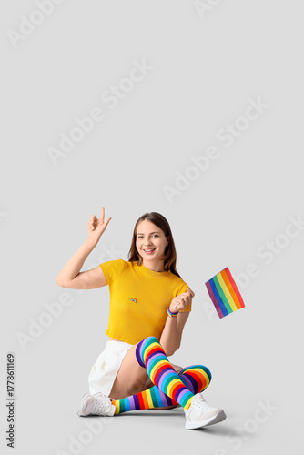 Happy young woman with LGBT...