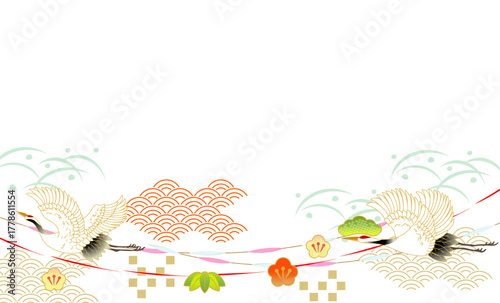 Fotografía シンプルで可愛い日本の和柄背景イラスト