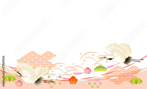 Cuadro en lienzo シンプルで可愛い日本の和柄背景イラスト