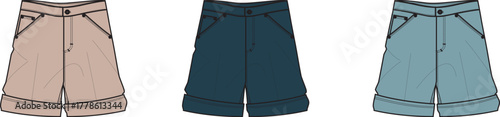 Versatile Collection of Casual Shorts Stylish and Comfortable Apparel in Diverse Colors for Everyday Wear and Outdoor Summer Activities, Showcasing Practical Design