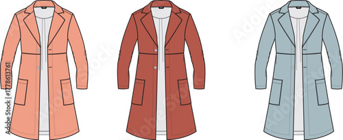 Coat Variations A Vector Illustration of Trendy, Colorful Coats for Fashion and Design Projects