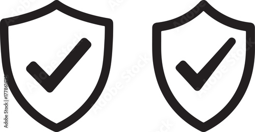 Shield with check mark for security concept