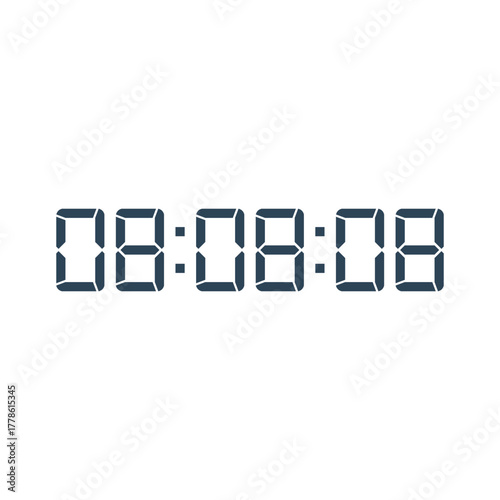 LED digital clock number for counter or calculator mockup design