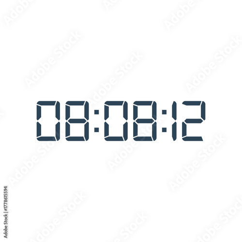 LED digital clock number for counter or calculator mockup design