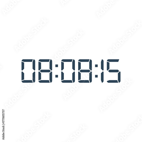 LED digital clock number for counter or calculator mockup design