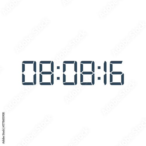 LED digital clock number for counter or calculator mockup design
