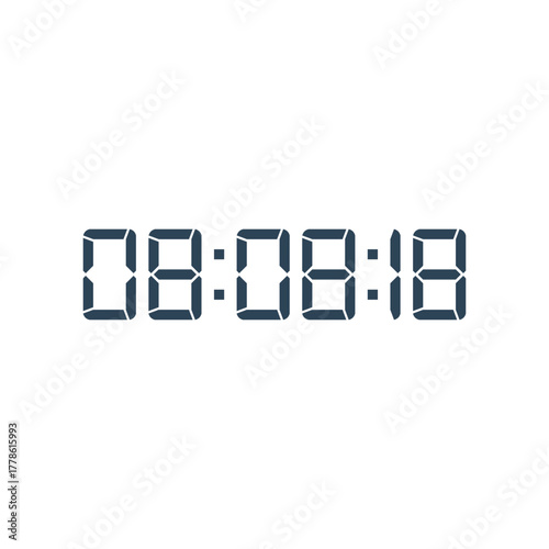 LED digital clock number for counter or calculator mockup design