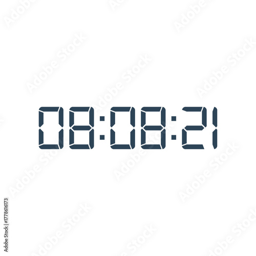 LED digital clock number for counter or calculator mockup design