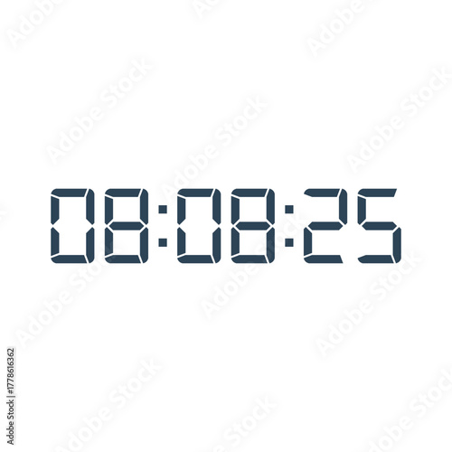 LED digital clock number for counter or calculator mockup design