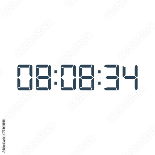 LED digital clock number for counter or calculator mockup design