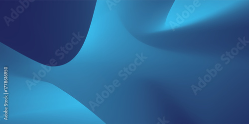 Abstract Blue Gradient Waves Background with Smooth Transitions and Depth.
