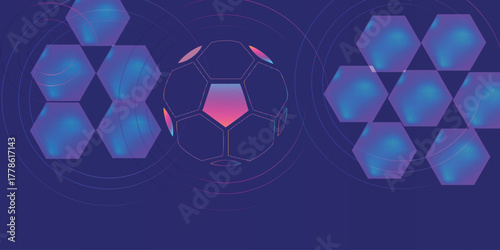 Abstract glowing Soccer ball neon light icon. Glowing sign with alphabet,