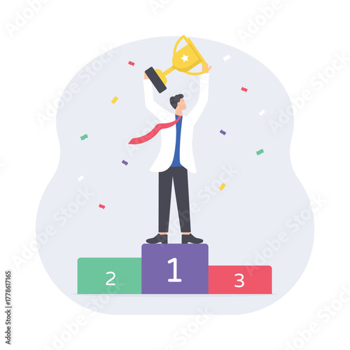 Corporate achievement and success celebration moment Illustrations