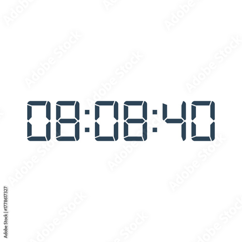 LED digital clock number for counter or calculator mockup design