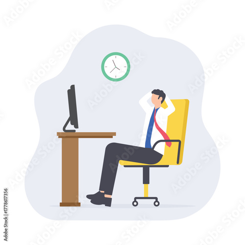 Peaceful moment concept after long working hours Illustrations