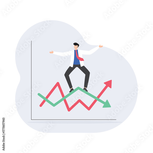 Market collapse and economy struggle concept Illustrations