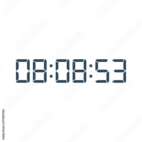 LED digital clock number for counter or calculator mockup design