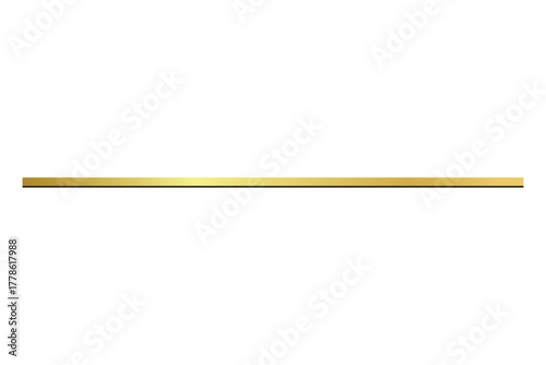 Golden Metal Rod. Minimalist Horizontal Cylinder Design