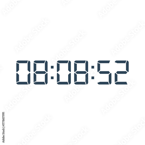 LED digital clock number for counter or calculator mockup design