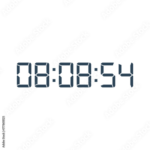 LED digital clock number for counter or calculator mockup design