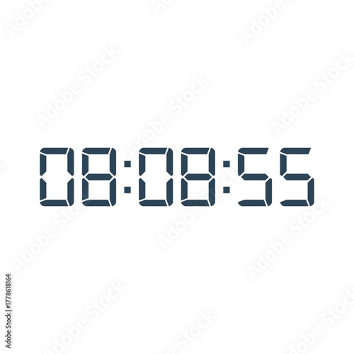 LED digital clock number for counter or calculator mockup design