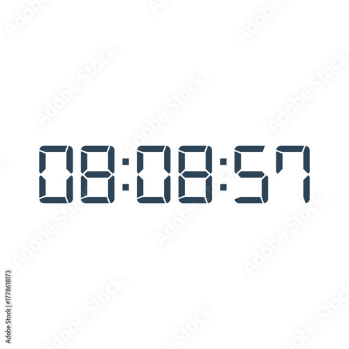 LED digital clock number for counter or calculator mockup design