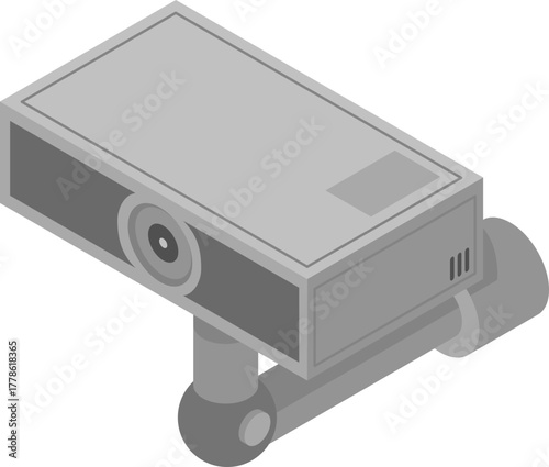 Isometric Security Camera Icon Vector Graphic Illustration for Surveillance and Monitoring Systems