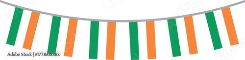 Free Download Seamless flag of Ireland party bunting border. Flat design illustration. - GFXLoad