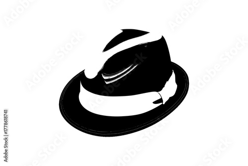 black and white hat