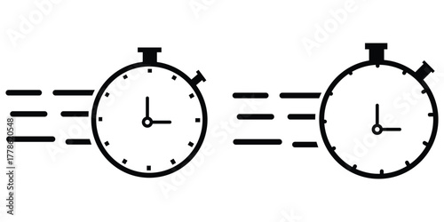 quick time icon, speed time vector icons set isolated on white background - vector illustration eps10