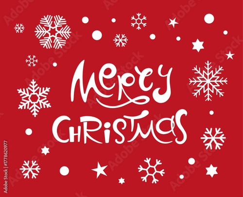 Merry Christmas vector text Calligraphic Lettering design card template. Creative typography for Holiday Greeting Gift Poster. Calligraphy Font style Banner.	
