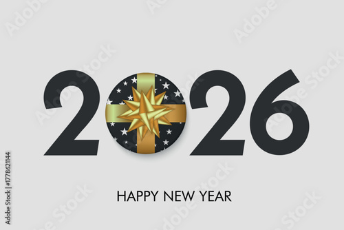 2026 New Year Greeting with Star Gift Ornament Zero