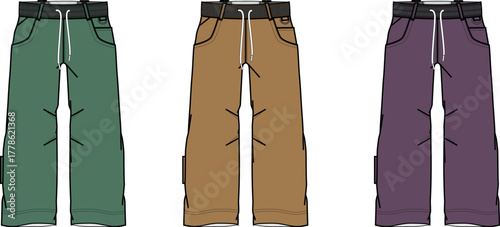 Versatile and comfortable snow pants in a variety of vibrant colors, perfect for winter sports enthusiasts seeking warmth, protection, and style on the slopes