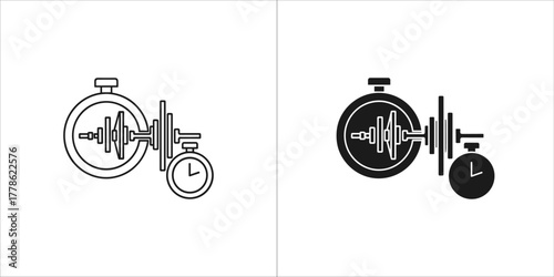Time tracking and audio analysis icon