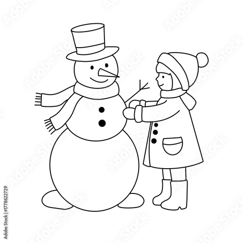 vector illustration of a snowman