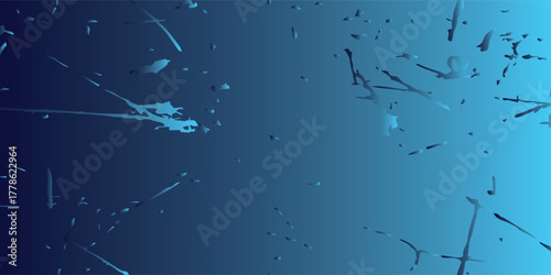 Abstract Blue Gradient Background with Irregular Splattered Textured Shapes.