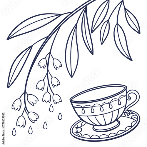 Cup of tea with leaves