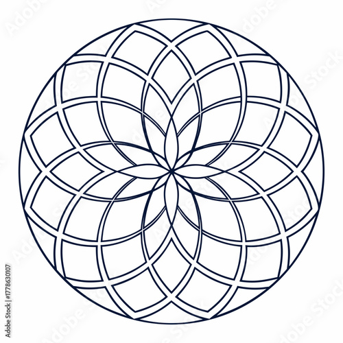 Geometric flower of life pattern on